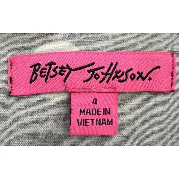 Betsey Johnson Polka Dot Dress Black White 3/4 Sleeve Pleated Size 4 Pockets - Picture 5 of 8